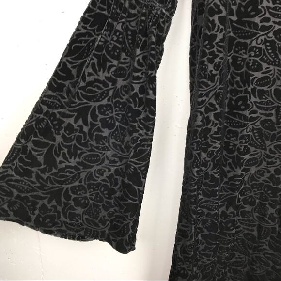 Adrienne Vittadini Bell Sleeve Dress Velvet Floral Brocade Textured Soft Small - Picture 7 of 14